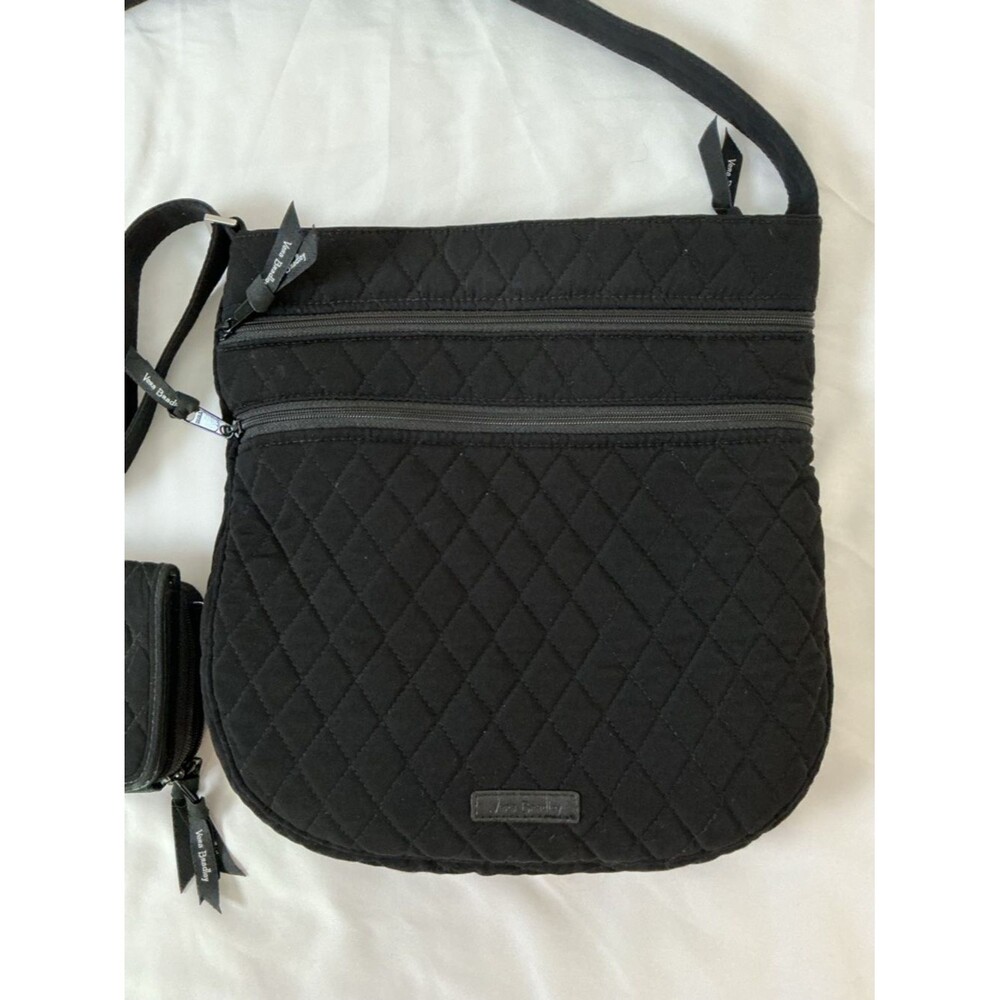 Vera Bradley Black Quilted Crossbody with Matching Wallet